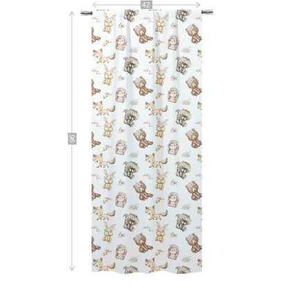 Girl Woodland Animals Curtains. Forest Nursery Decor - Forest Friends