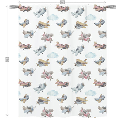 Airplanes Curtain single panel, Airplanes Nursery Bedding - Little Aviator