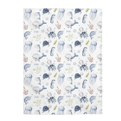 Under the sea Blanket, Sea Animals Nursery Bedding - Little Ocean