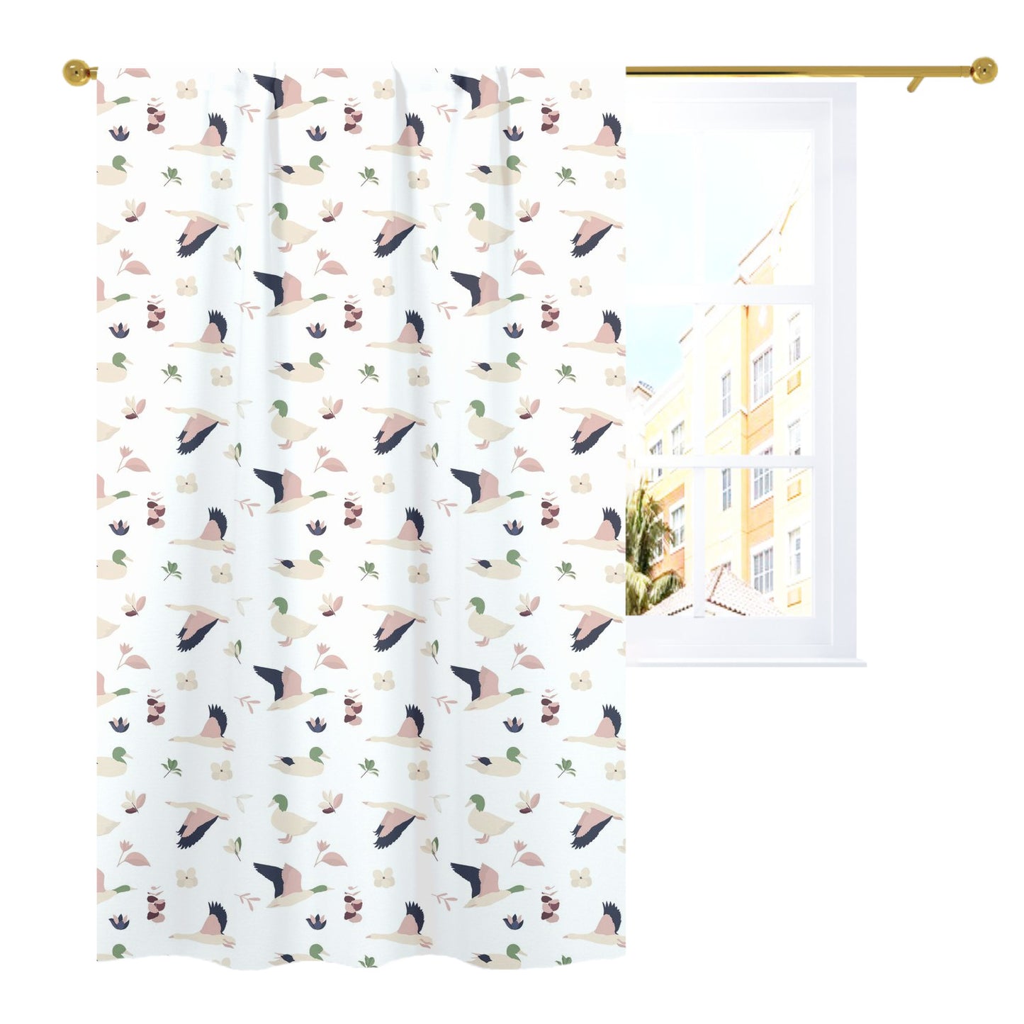 Duck Curtain, Single Panel, Modern nursery decor