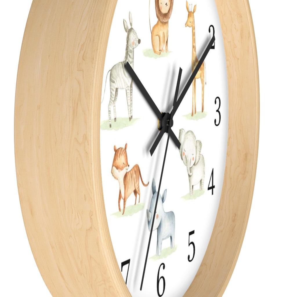 Safari animals clock, Jungle Nursery Decor - Baby Africa