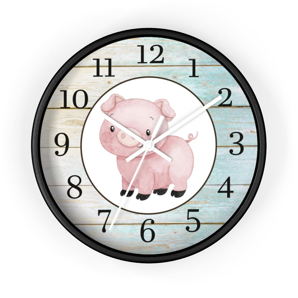 Pig Kids Wall Clock | Farm Nursery Decor