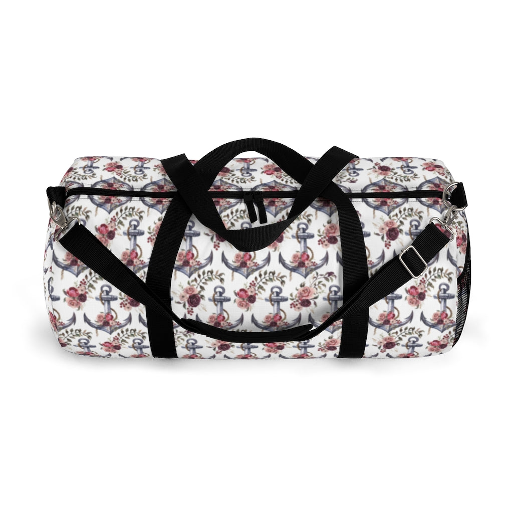 Nautical Duffle Bag, Floral Anchor Hospital Bag - Nautical Bloom