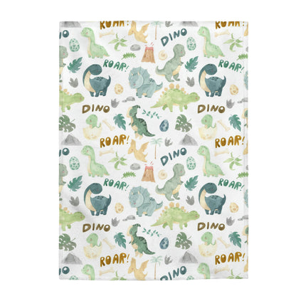 Dinosaurs blanket, Dinosaurs nursery bedding - Prehistoric Friends