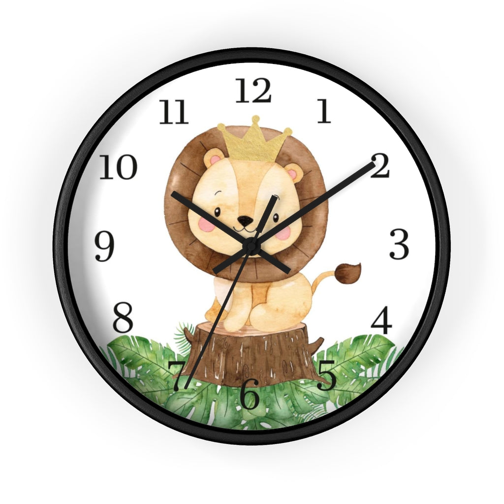 Lion clock, Safari Nursery decor - Safari Explorer