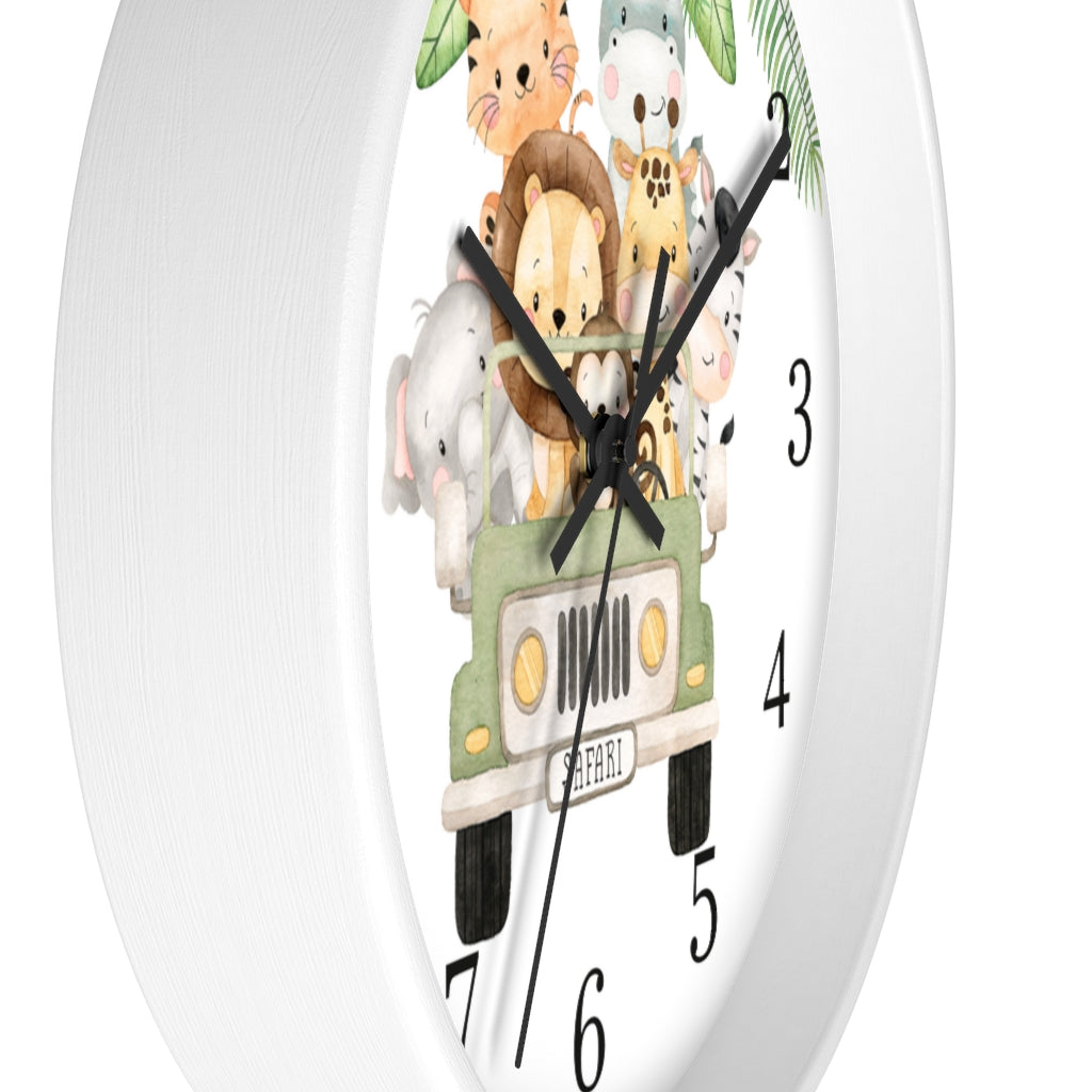 Safari animals clock, Jungle Nursery Decor - Safari Explorer