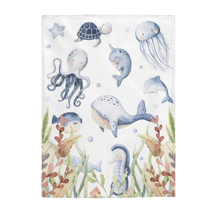 Under the sea Blanket, Sea Animals Nursery Bedding - Little Ocean