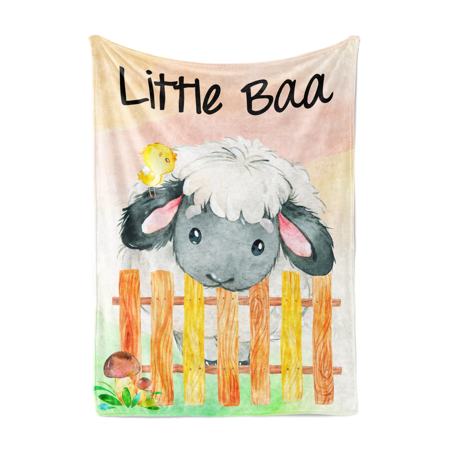 Little Baa Sheep Minky Blanket, Farm Nursery Bedding - Farm Babies