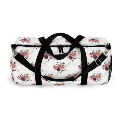 Roses Duffle Bag, Nautical Overnight Bag - Rose Bloom