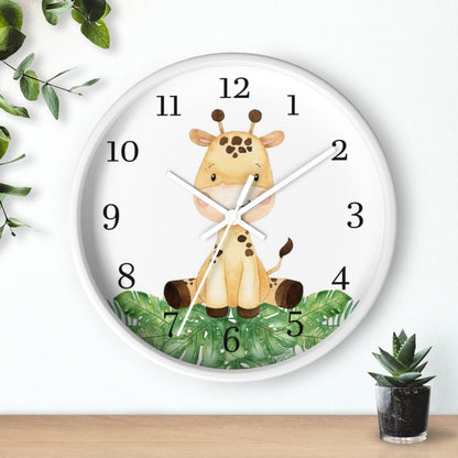 Giraffe clock, Safari Nursery decor - Safari Explorer