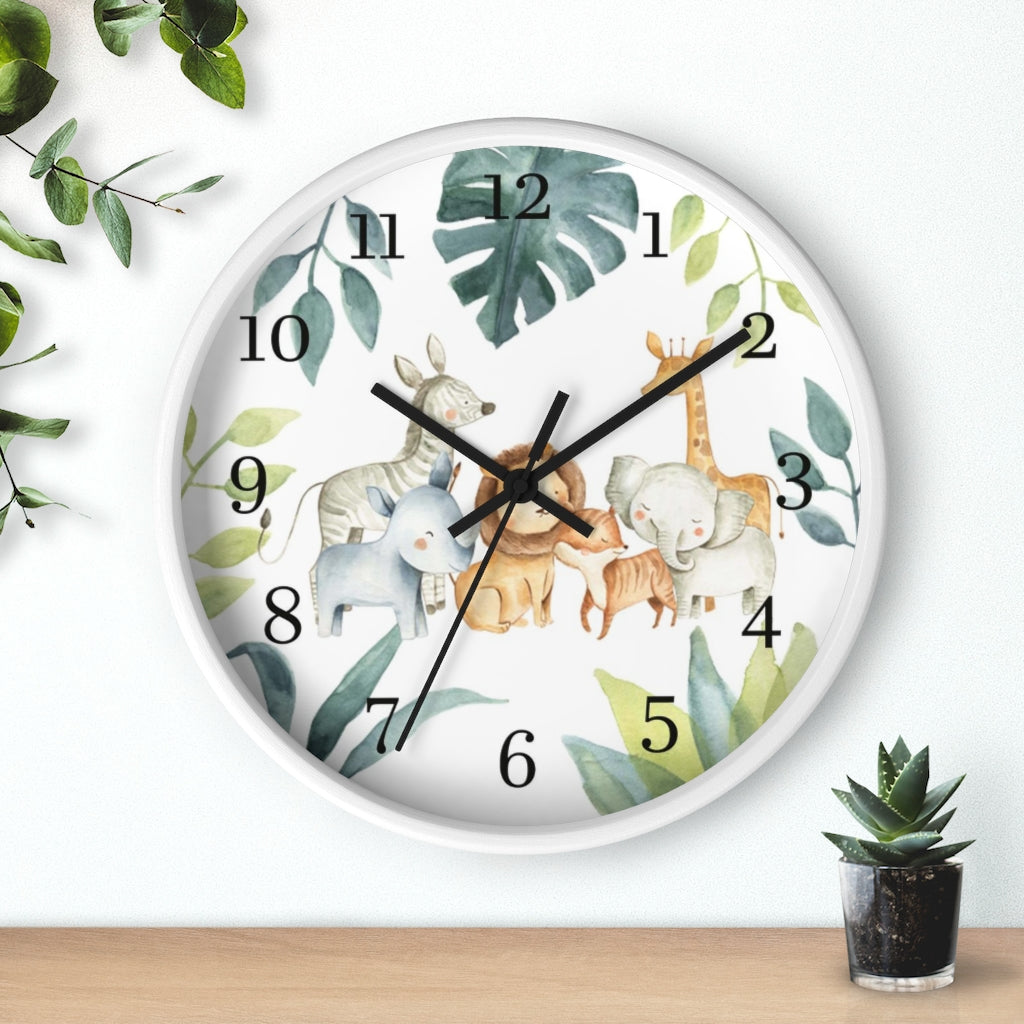 Safari Animals Kids Wall Clock | Jungle Nursery Decor  - Baby Africa