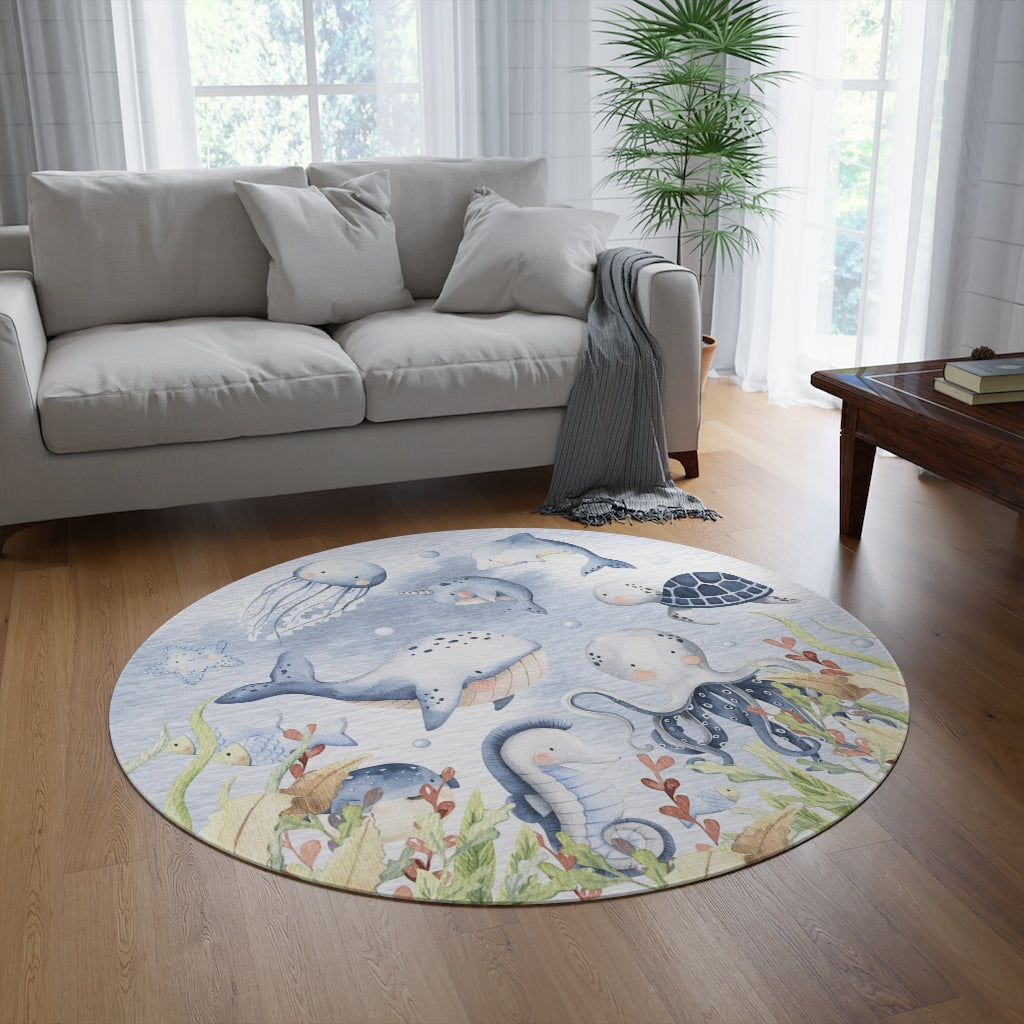 Under the sea Nursery Rug, Ocean Nursery Decor - Little Ocean