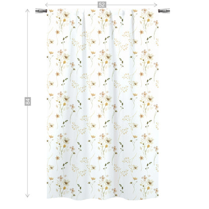 Wildflower Nursery Curtains, Wild Flowers Curtain Single Panel - Mustard Wildflowers