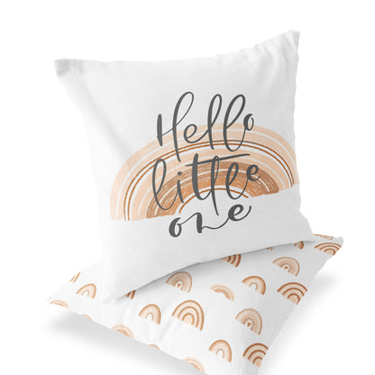 Hello Little One Pillow Case, Rainbow Nursery Decor - Earthy Rainbow