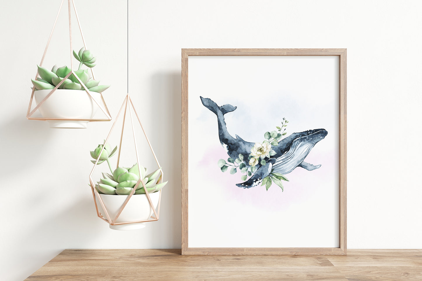 Floral Ocean Animals Wall Art, Under the sea Nursery Prints Set of 6