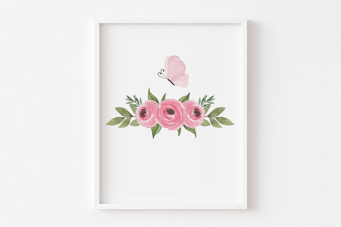 Floral Bear Wall Art, Girl Bear Nursery Prints set of 3 - Beary Pink