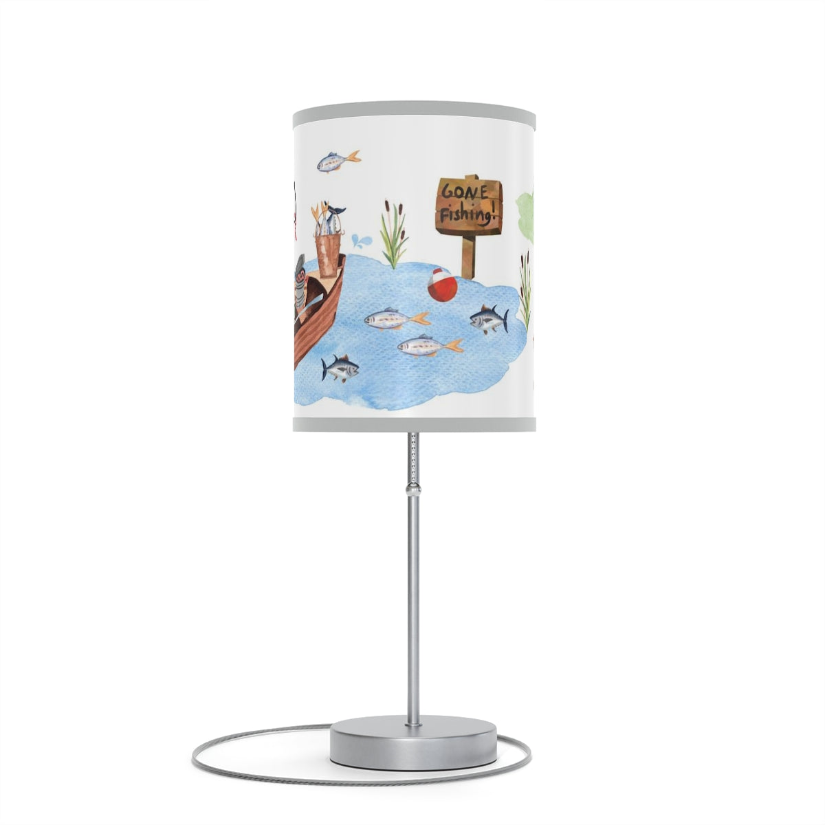 Fishing table lamp, Gone fishing nursery decor - Little Fisherman