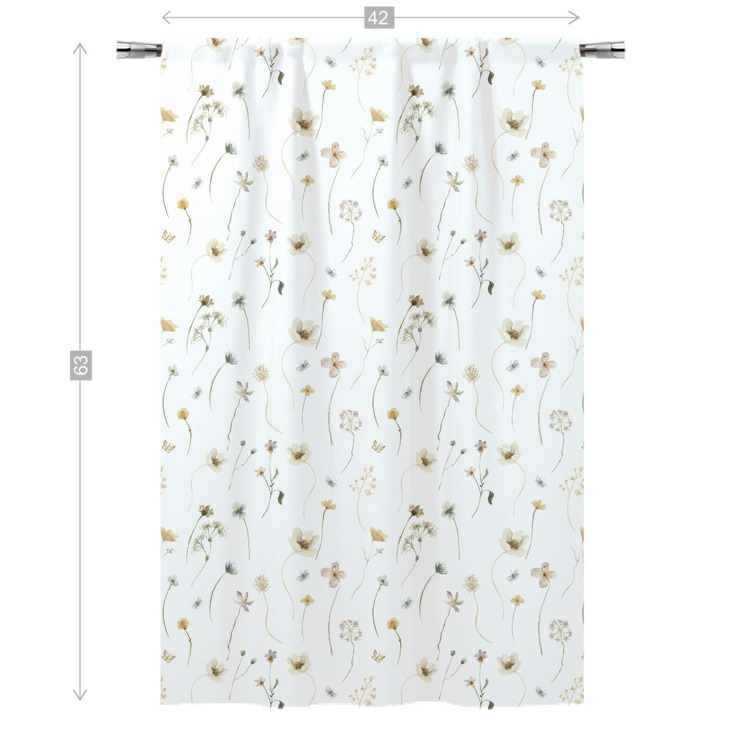 Wildflower curtains, Wild Flowers Nursery Decor - Mustard Wildflowers