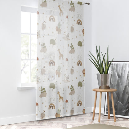 Safari Sheer Curtains, Rainbow Nursery Curtains - Modern Safari