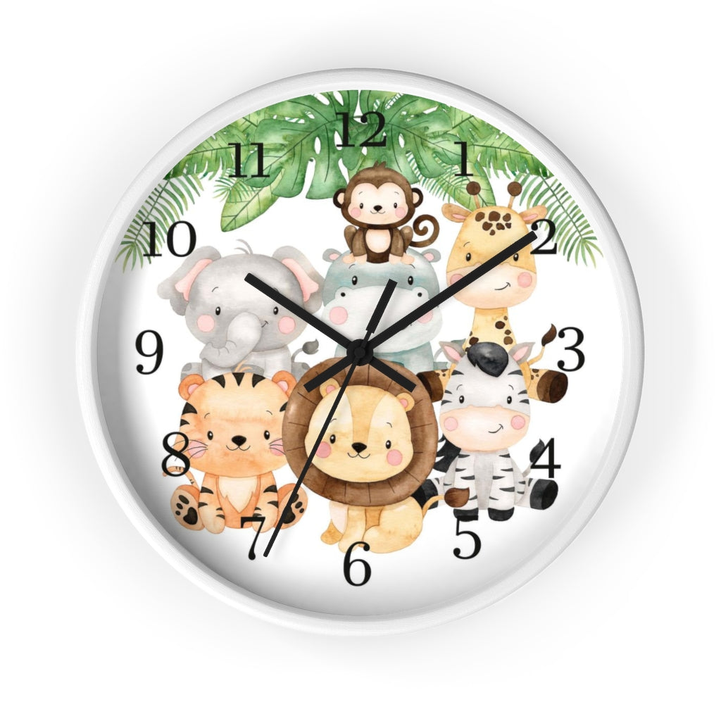 Safari animals clock, Jungle Nursery Decor - Safari Explorer