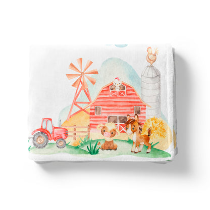 Personalized Farm Milestone Blanket, Barnyard baby month blanket - Farm Babies