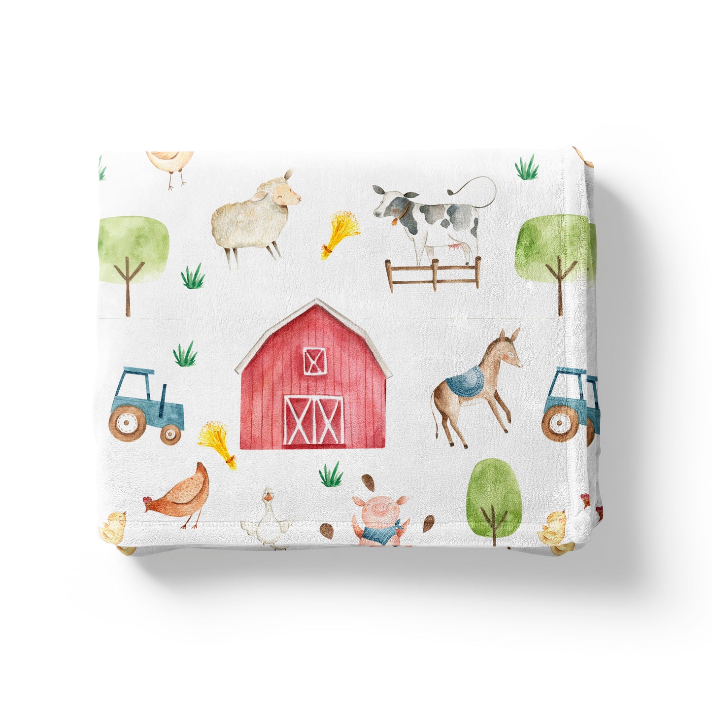 Farm Minky Blanket, Barnyard Nursery Bedding - Farm Sweet Farm