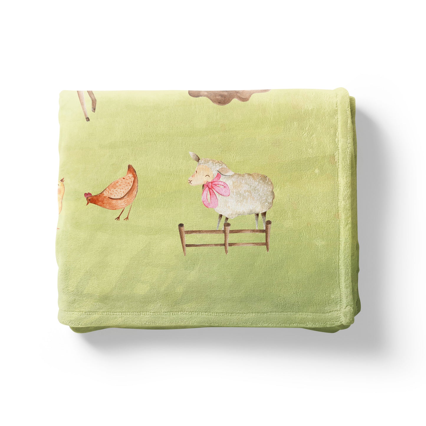 Girl Farm Minky Blanket, Girl Barnyard Nursery Bedding - Farm Sweet Farm