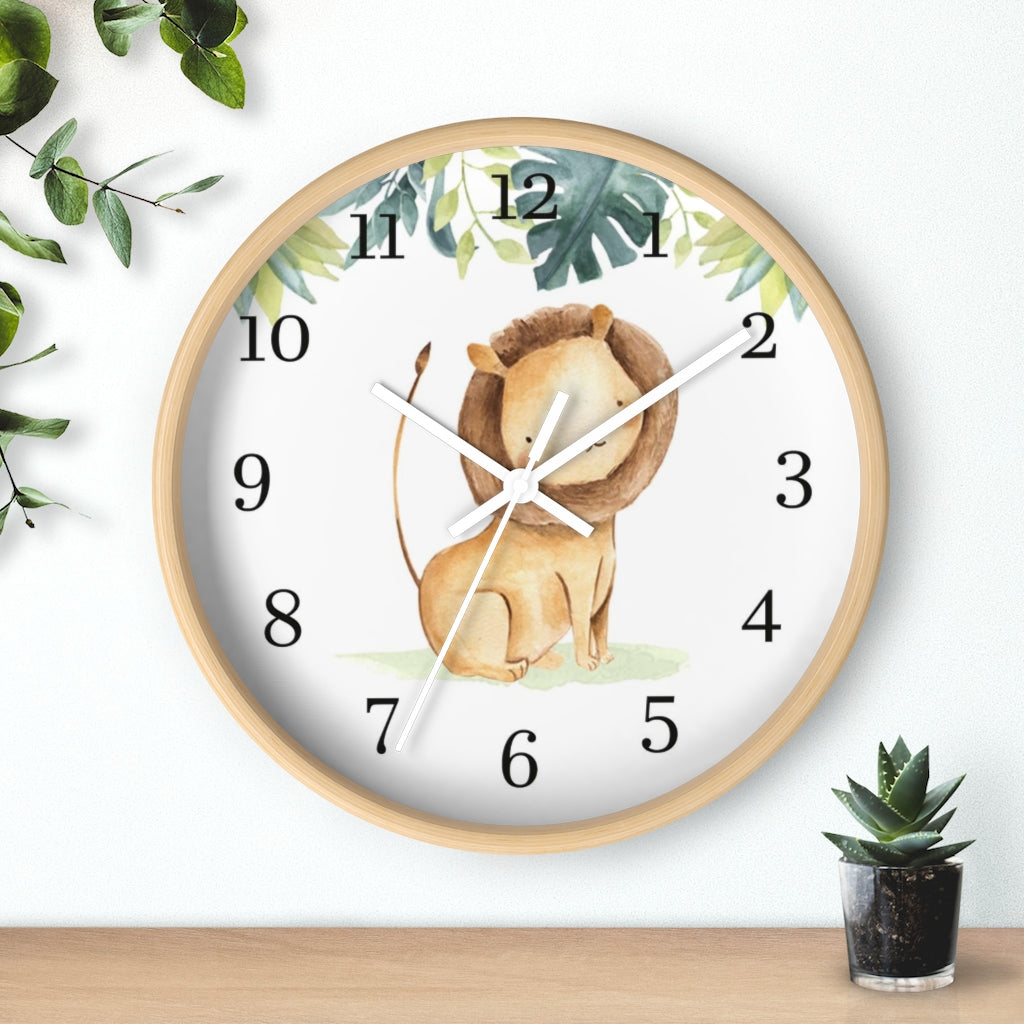 Lion Kids wall clock | Jungle nursery décor - Baby Africa