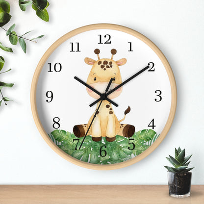 Giraffe clock, Safari Nursery decor - Safari Explorer