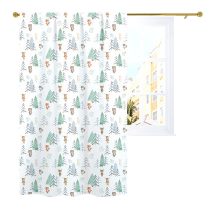 Woodland Curtain Single Panel, Forest Nursery Decor - Scandi Woodland