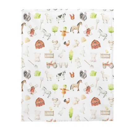 Farm baby blanket, Farm nursery beddin - Oliver's ranch