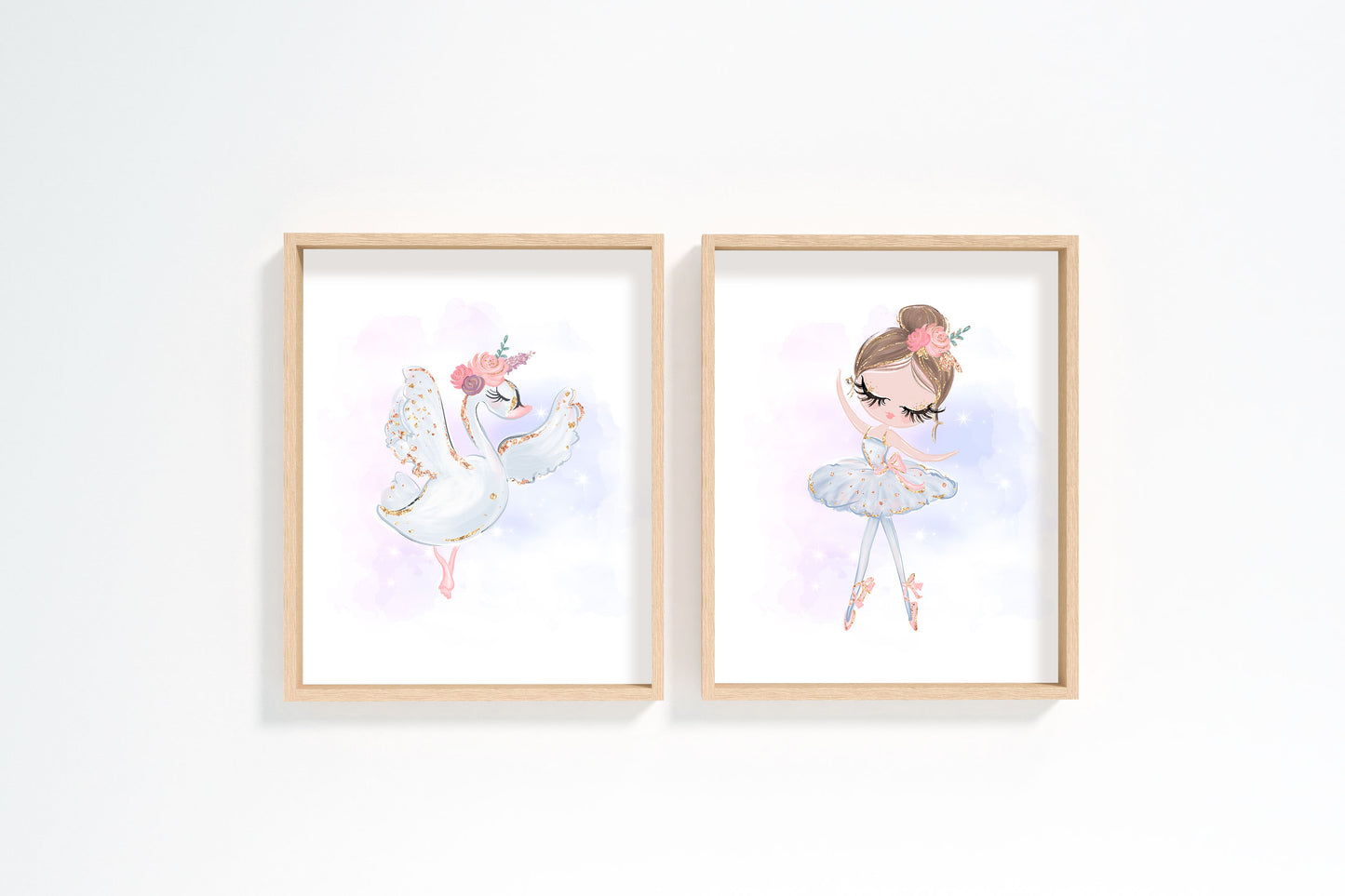 Set of 2 PRINTABLE Ballerina Wall Art, Ballet Nursery Prints - SweetBallet