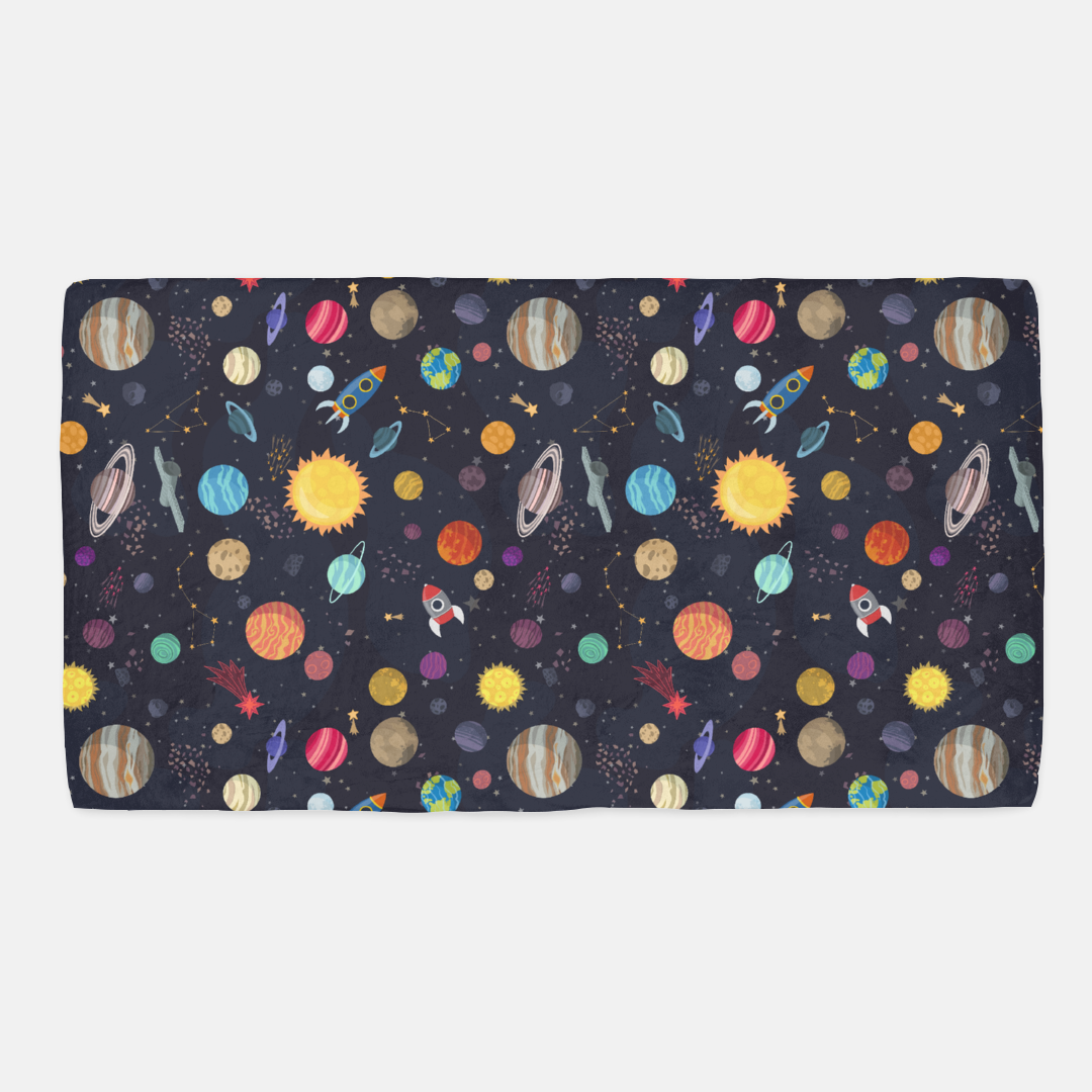 Outer Space Minky Crib Sheet, Space Nursery Bedding