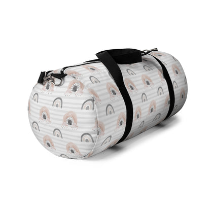 Gray Stripes Duffel Bag, Rainbow Hospital Bag - Blush Rainbow