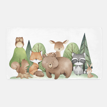 Tiny Woodland Crib Sheet, Woodland Nursery Bedding- Tiny Woodland