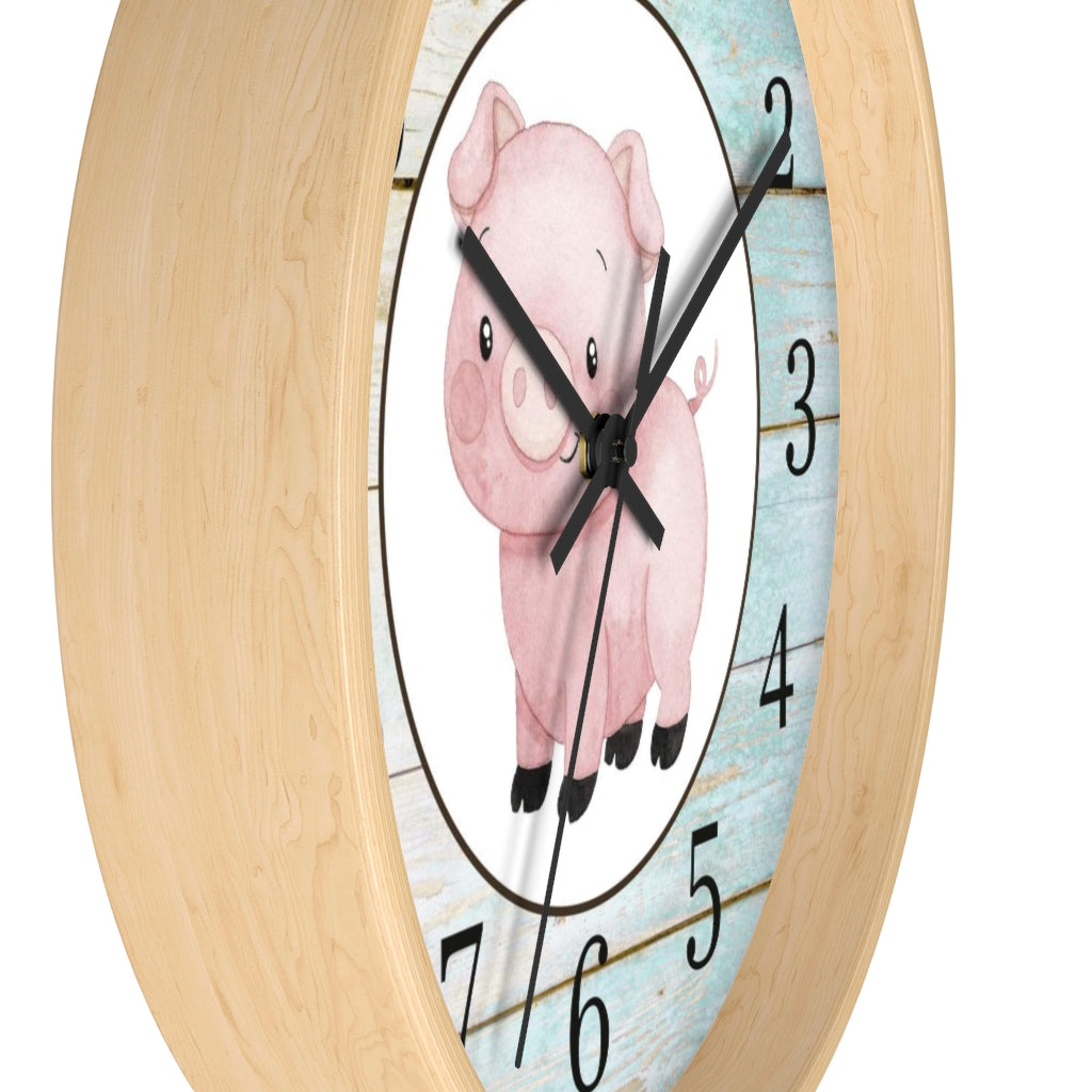 Pig Kids Wall Clock | Farm Nursery Decor