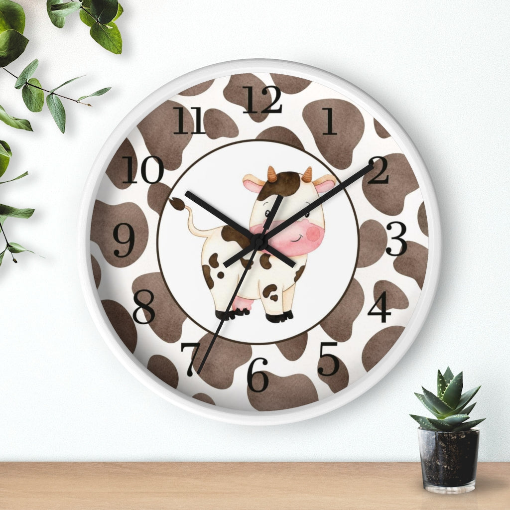 Cow Kids Wall Clock | Farm Nursery Decor