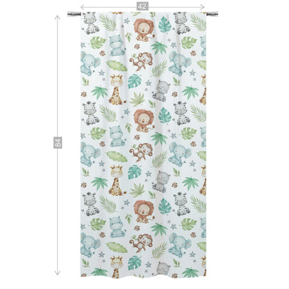 Safari animals Curtain, Single Panel, Safari nursery decor - Cute safari