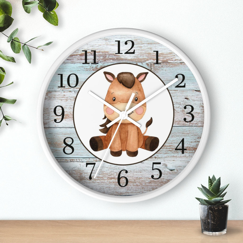 Horse Kids wall clock | Farm Nursery Decor