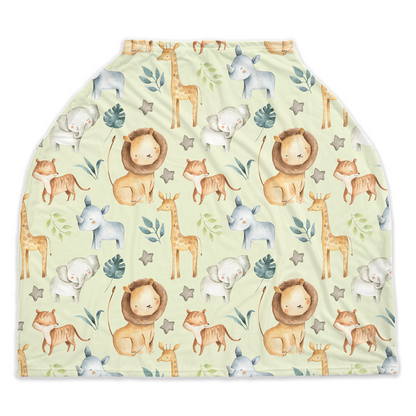 Safari Car Seat Cover. Jungle Nursing Cover - Baby Africa