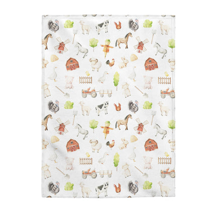 Farm baby blanket, Farm nursery beddin - Oliver's ranch