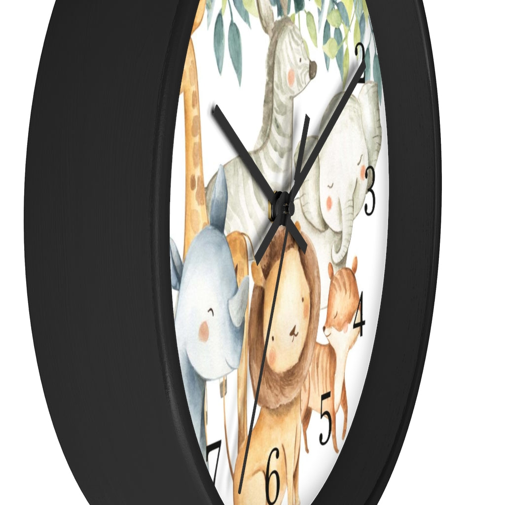 Safari animals kids wall clock, Jungle Nursery Decor - Baby Africa