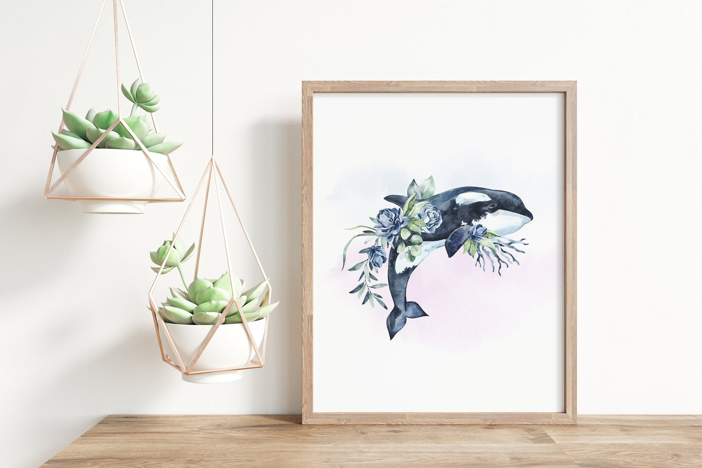 Floral Ocean Animals Wall Art, Under the sea Nursery Prints Set of 6