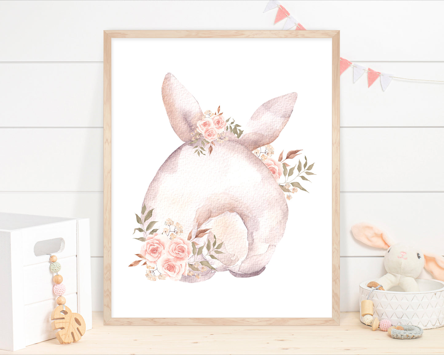 Bunny Wall Art, Woodland Nursery Prints set of 2