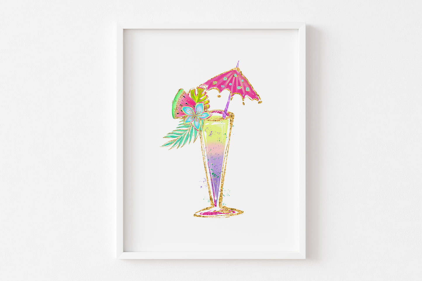 Beach Please Wall Art, Tropical Nursery Prints Set of 4