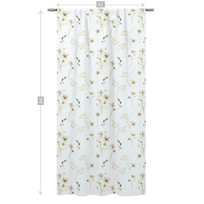 Wildflower Nursery Curtains, Wild Flowers Curtain Single Panel - Mustard Wildflowers