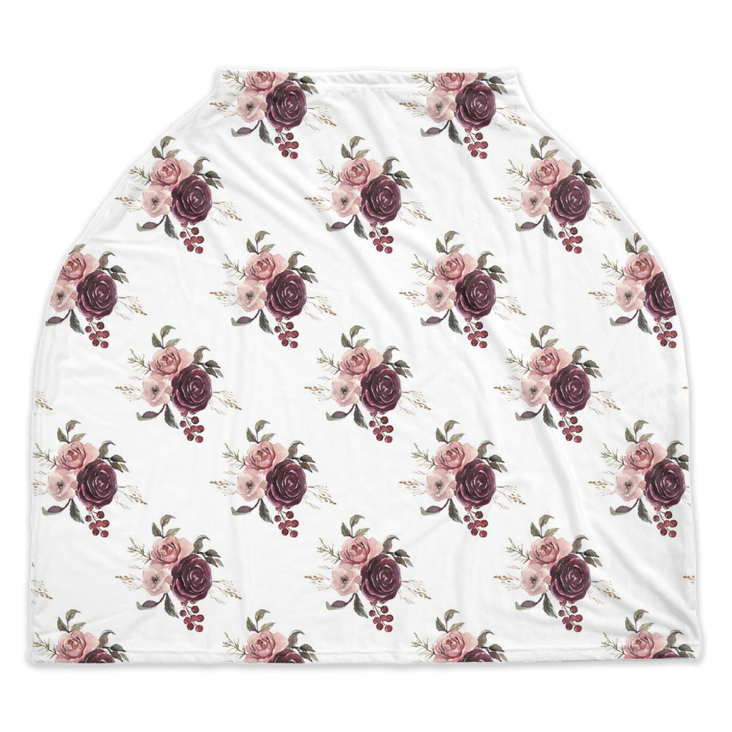 Roses Car Seat Cover, Floral Nursing Cover - Rose Bloom