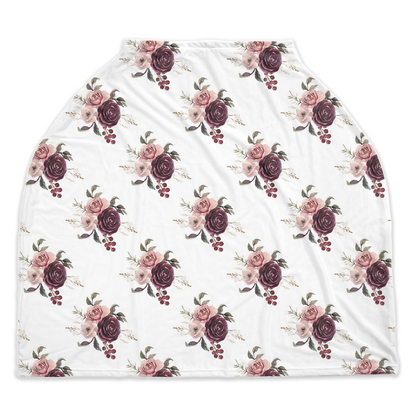 Roses Car Seat Cover, Floral Nursing Cover - Rose Bloom