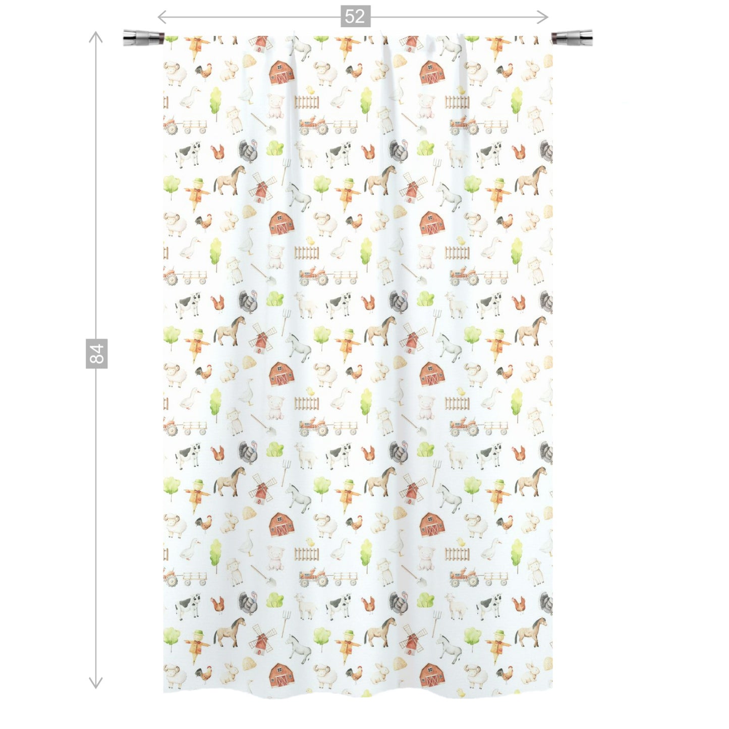 Farm Curtain, Single Panel, Farm nursery decor - Oliver's Ranch