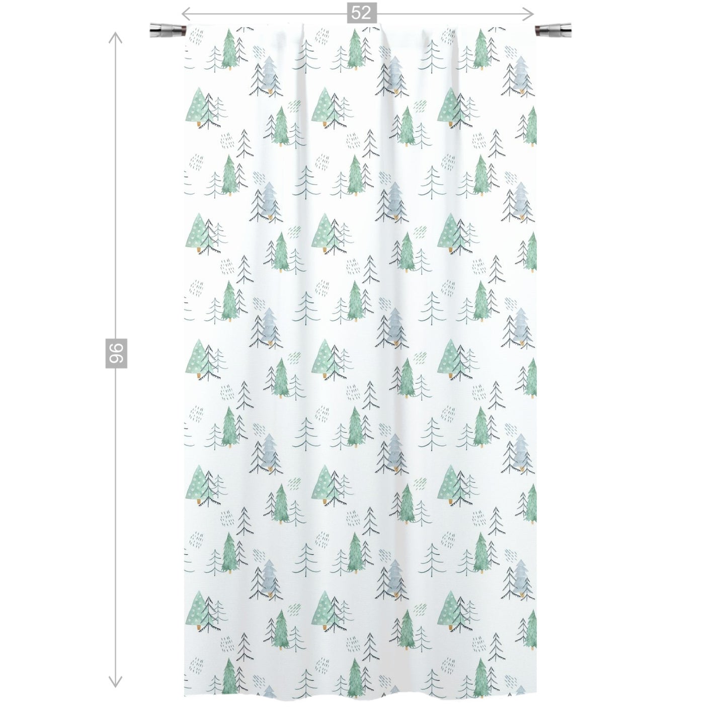 Scandinavian Pine Trees Curtains, Forest Nursery Decor - Scandi Woodland